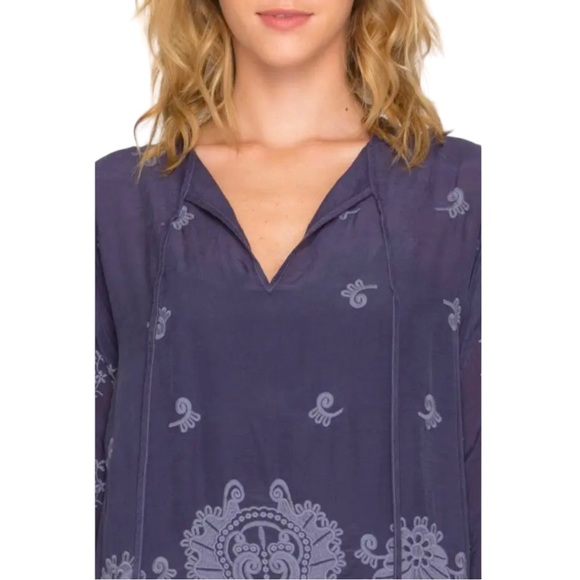 NWT Johnny Was Paisley Faire Blouse in Navy - Picture 5 of 6